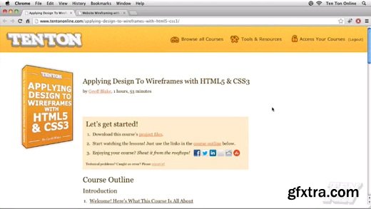 Applying Design to Wireframes with HTML5 & CSS3 (HD Videos)