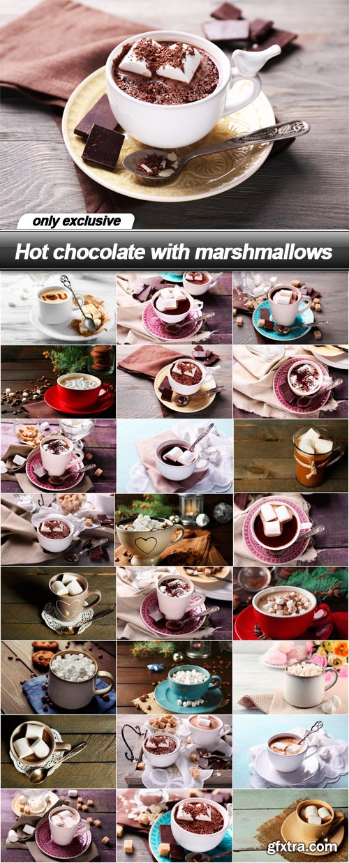 Hot chocolate with marshmallows - 25 UHQ JPEG