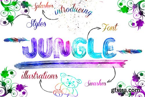 CreativeMarket Jungle FONT+Extra Limited Time 482561