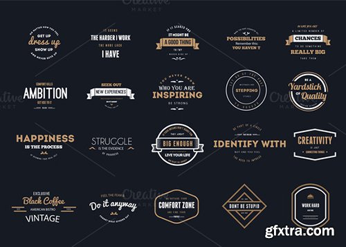 CreativeMarket 20 Typography Labels 482504