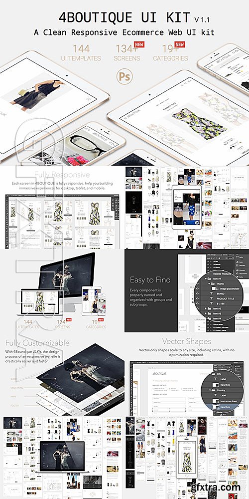 CM - 4Boutique Ecommerce UI KIT Psd 482407