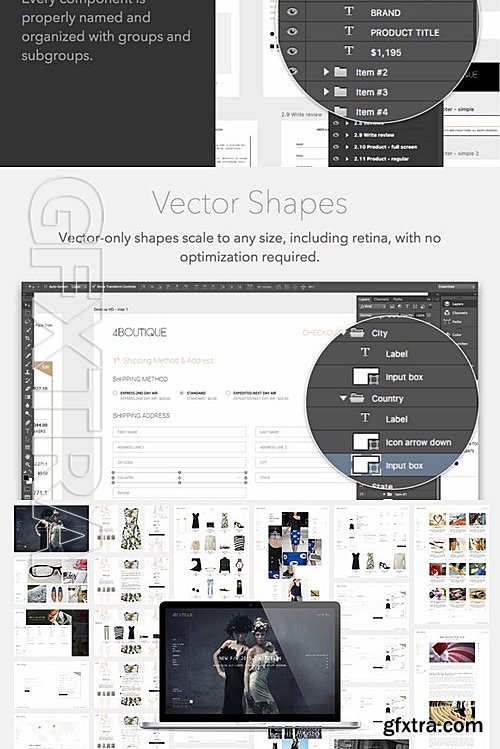 CM - 4Boutique Ecommerce UI KIT Psd 482407