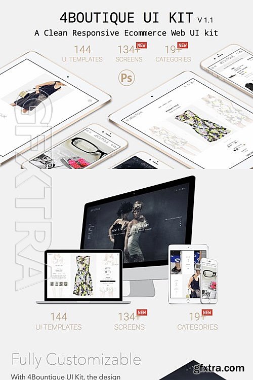 CM - 4Boutique Ecommerce UI KIT Psd 482407