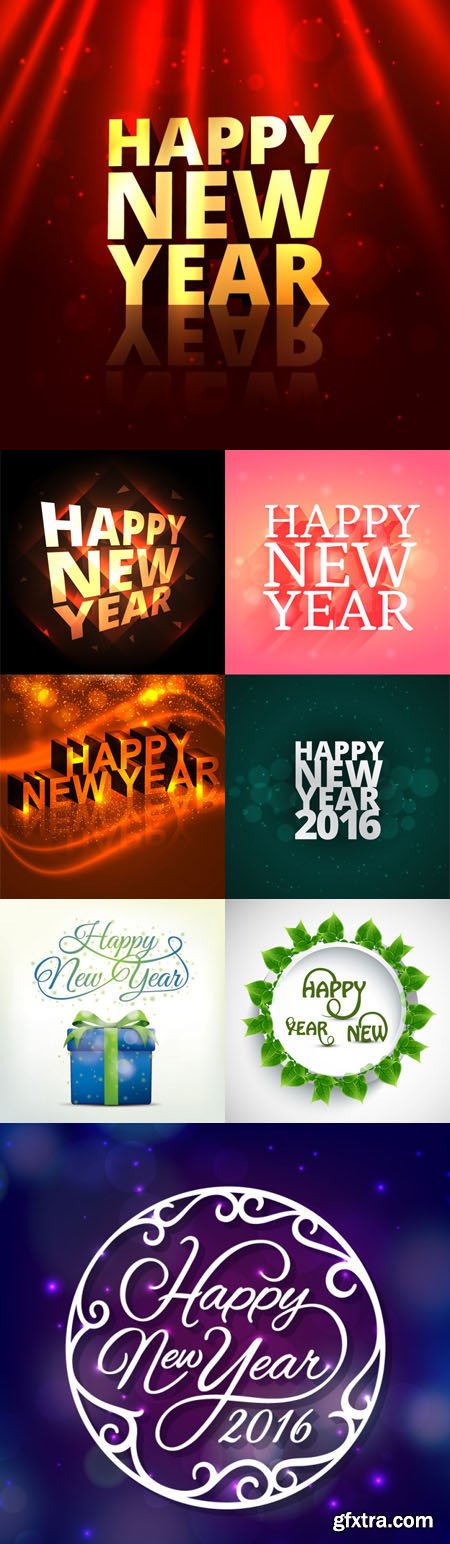 Happy New Year 2016 Greeting Background Vector [Vol.1]
