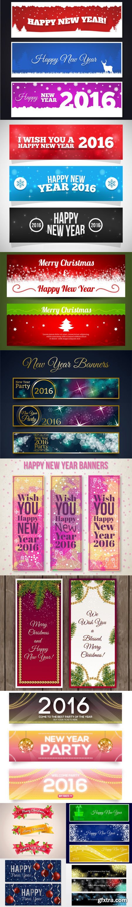 Happy New Year 2016 Banners in Vector [Vol.1]