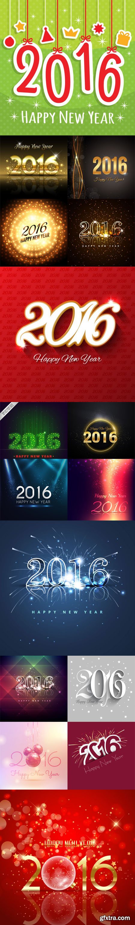 2016 New Year Backgrounds Vector [Vol.2]