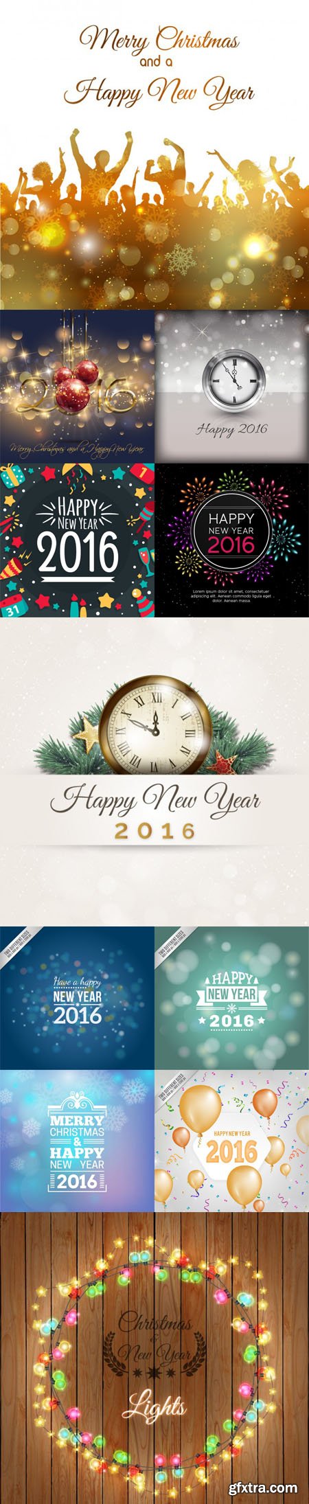 Happy New Year 2016 Backgrounds Vector [Vol.2]