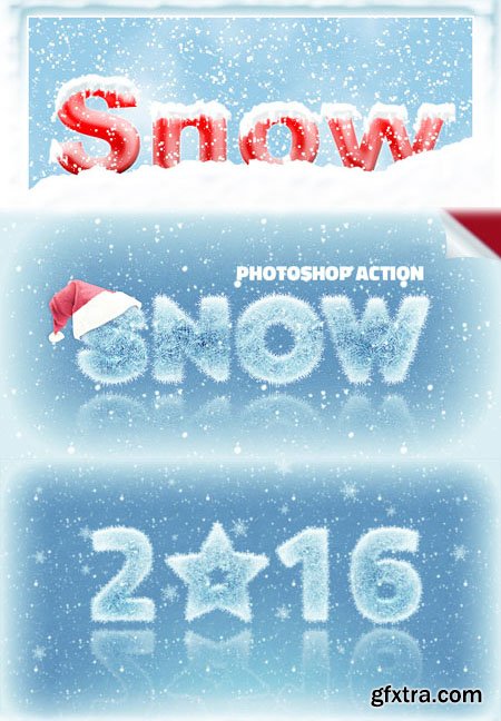 Ice and Snow Text Actions for Photoshop