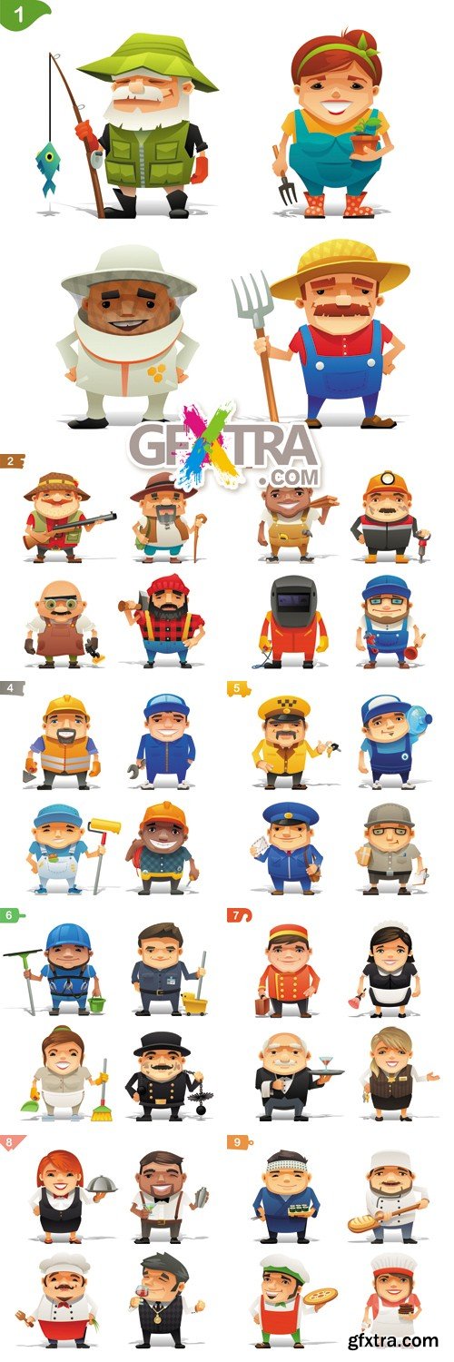 Professions Icons Vector