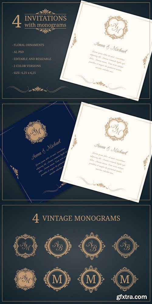 CM - Wedding invitations with monograms 478559