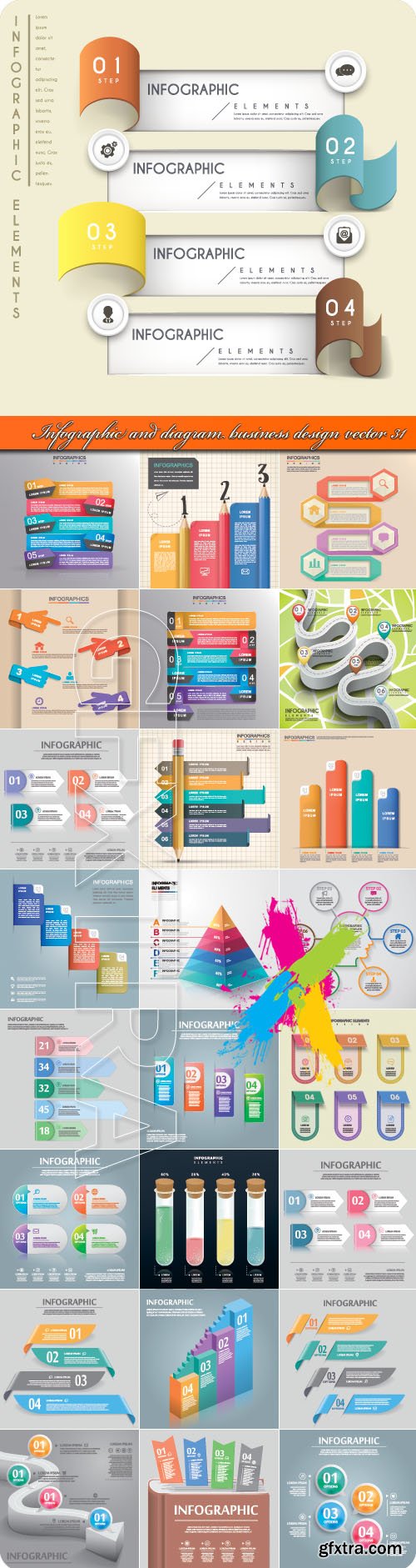 Infographic and diagram business design vector 31