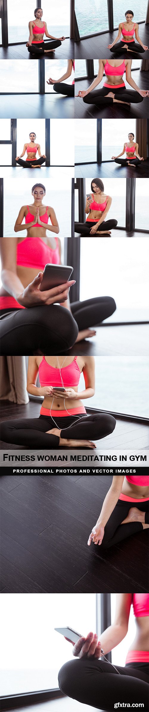 Fitness woman meditating in gym