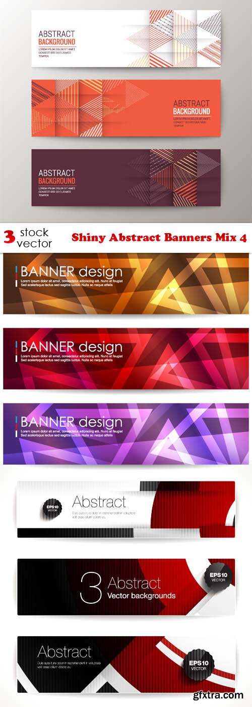 Vectors - Shiny Abstract Banners Mix 4