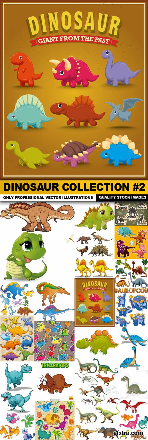 Dinosaur Collection #2 - 25 Vector