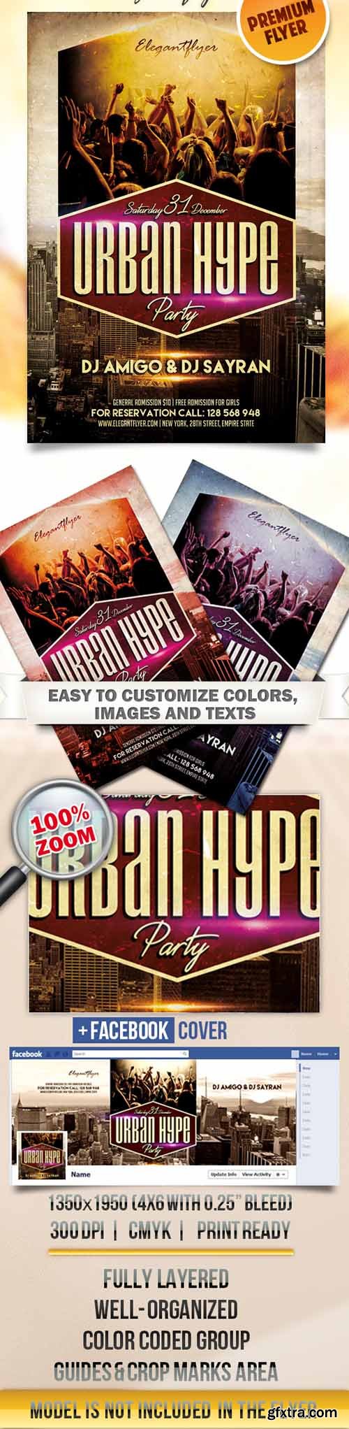 Urban Hype – Flyer PSD Template + Facebook Cover