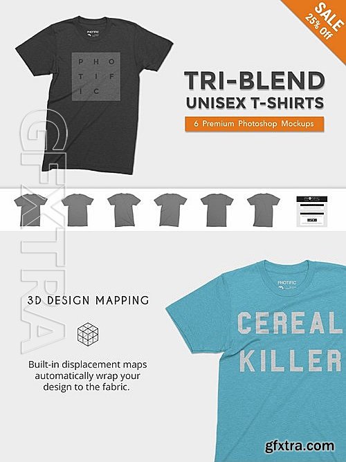 CM - Tri-Blend T-Shirt Mockups 478901