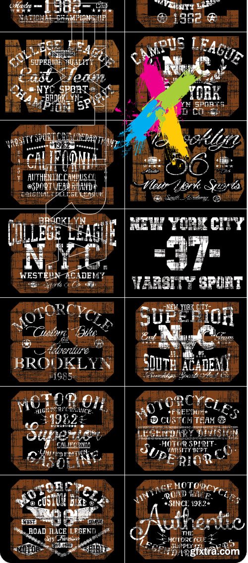 T-shirt graphic print and varsity vector