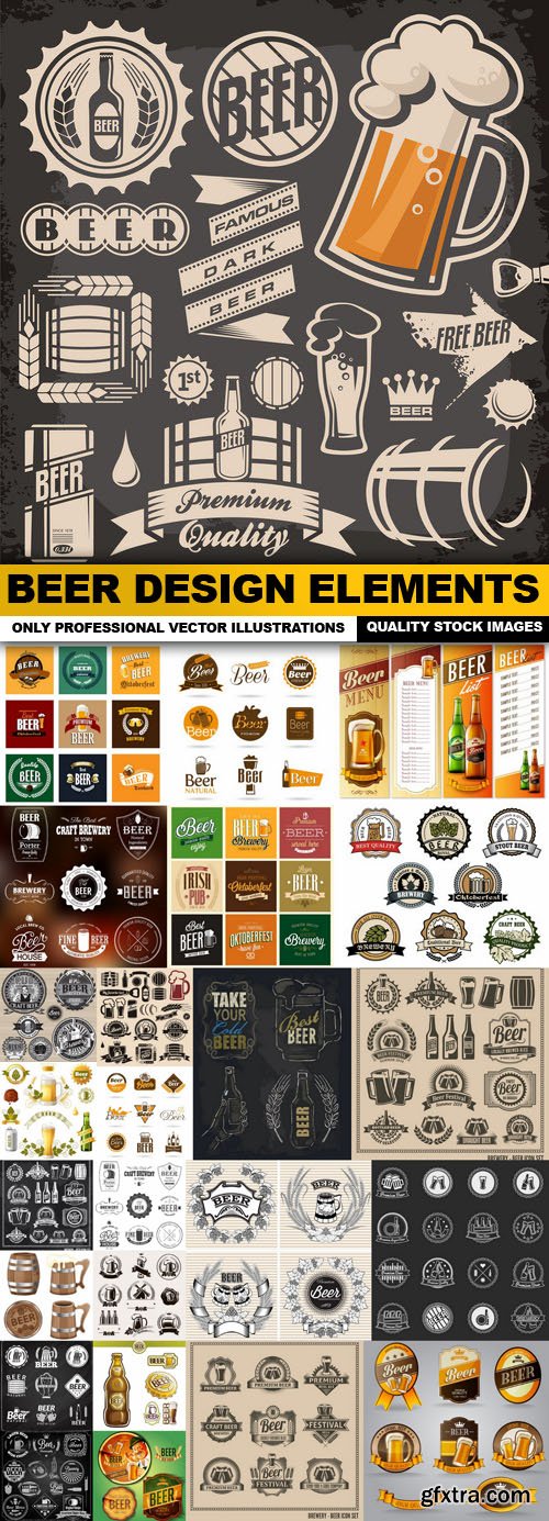 Beer Design Elements - 25 Vector