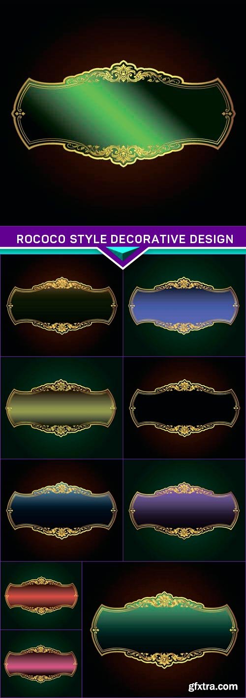 Rococo style decorative design 10x EPS