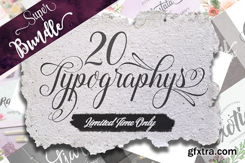 CreativeMarket Super Bundle 20 Fonts 484752