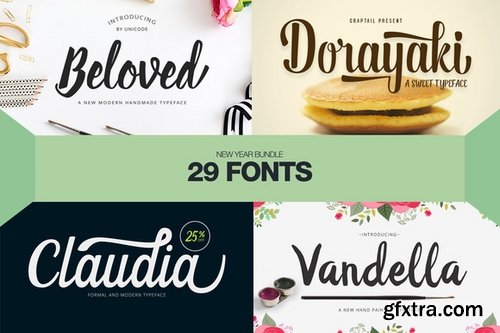 CM - 24 Fonts - New Year Bundle 486187