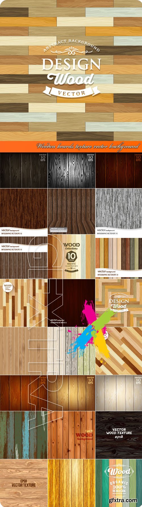 Wooden boards texture vector background