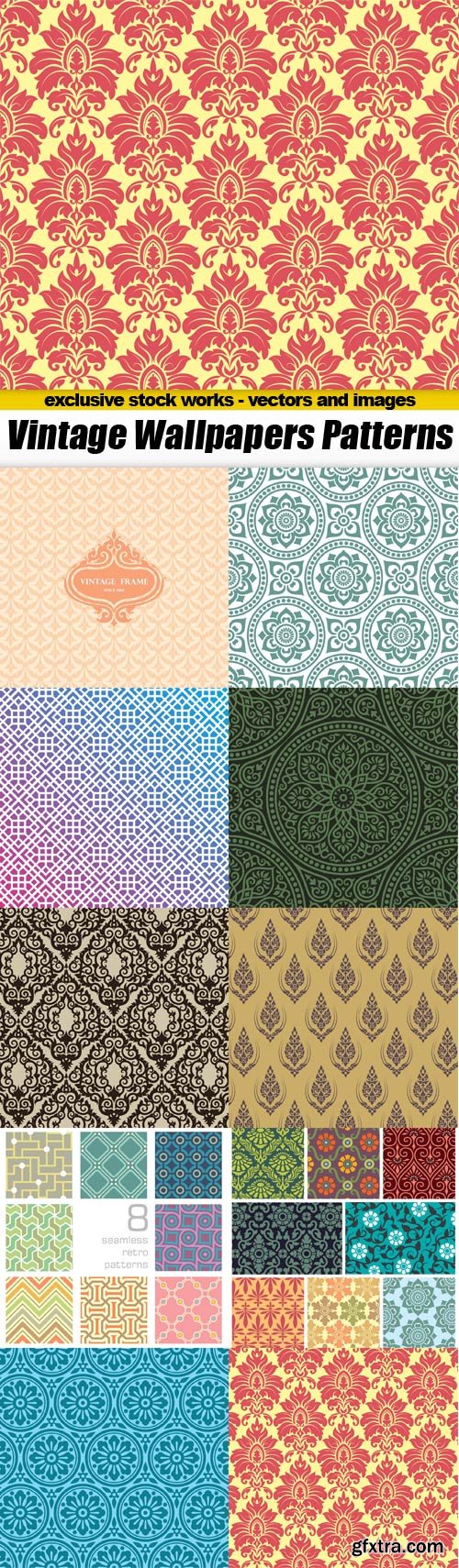 Vintage Wallpapers Patterns - 10x EPS