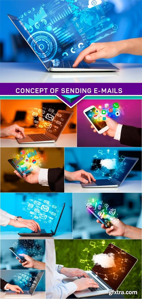 Concept of sending e-mails from your computer 10x JPEG