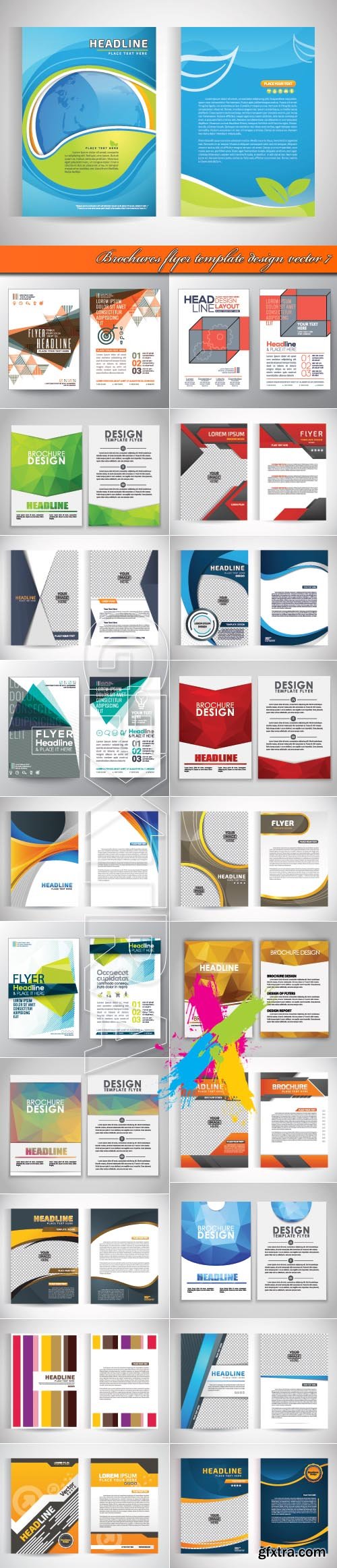 Brochures flyer template design vector 7