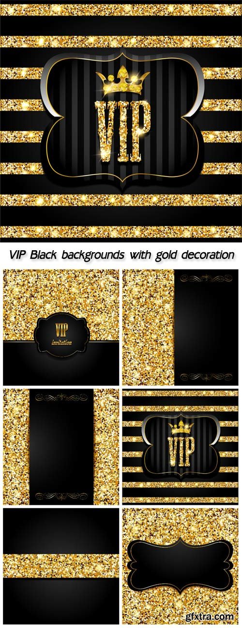 VIP Black backgrounds with gold decoration