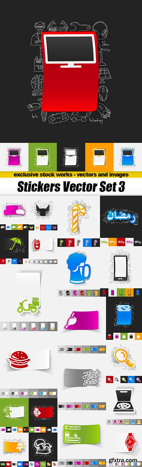 Stickers Vector Set  2 - 22xEPS