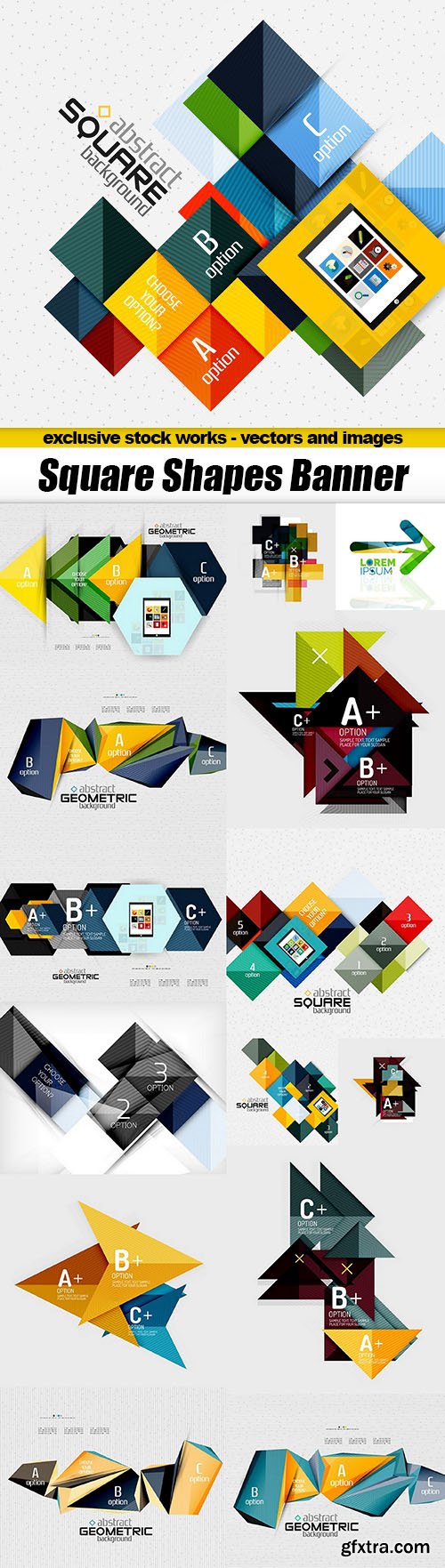 Square Shapes Banner - 15xEPS