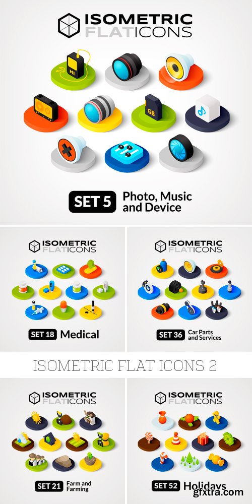 Amazing SS - Isometric Flat Icons 2, 25xEPS