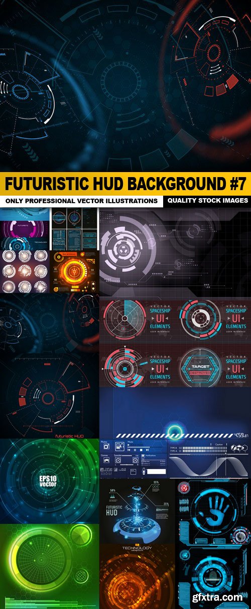 Futuristic HUD Background #7 - 15 Vector