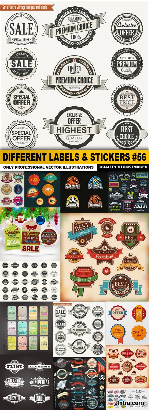 Different Labels &amp; Stickers #56 - 15 Vector