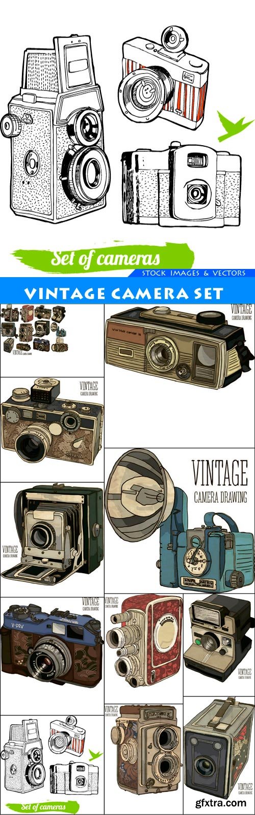 vintage camera set 11X EPS