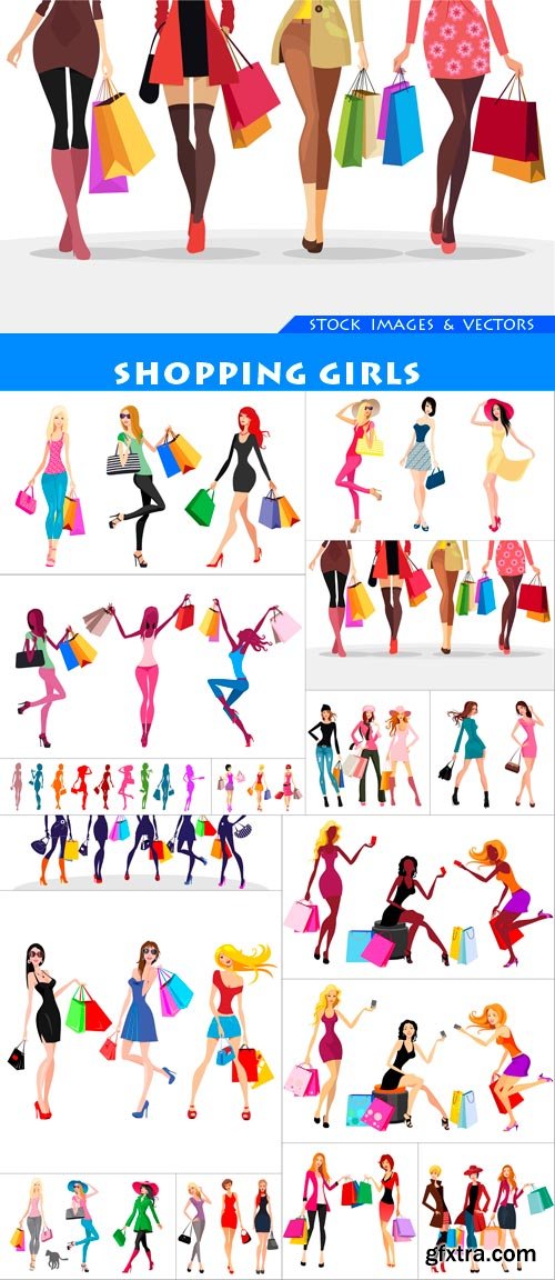 shopping girls 16X EPS