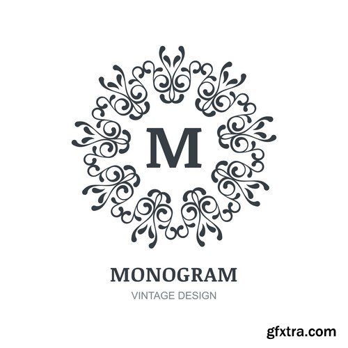 Monogram Vintage Design - 10x EPS