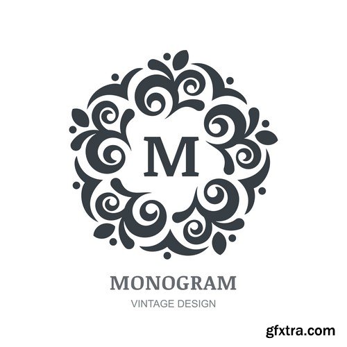 Monogram Vintage Design - 10x EPS