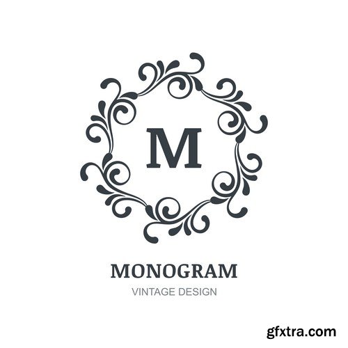 Monogram Vintage Design - 10x EPS