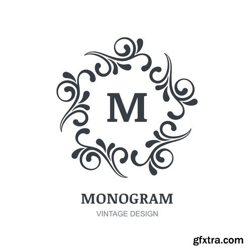 Monogram Vintage Design - 10x EPS