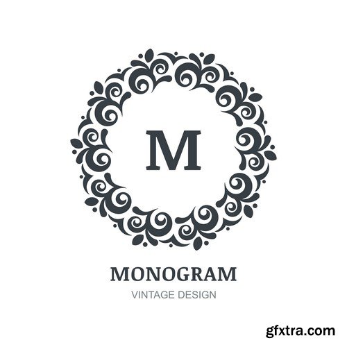 Monogram Vintage Design - 10x EPS