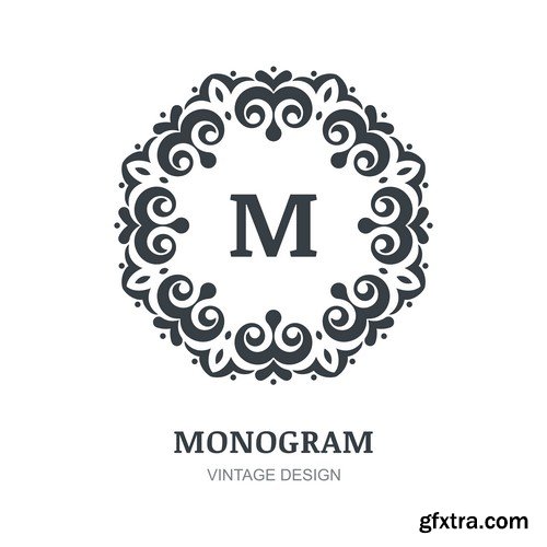 Monogram Vintage Design - 10x EPS