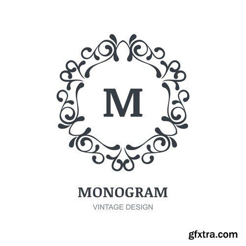 Monogram Vintage Design - 10x EPS