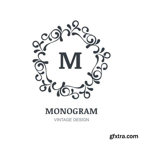 Monogram Vintage Design - 10x EPS