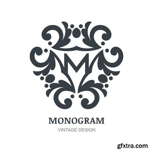 Monogram Vintage Design - 10x EPS