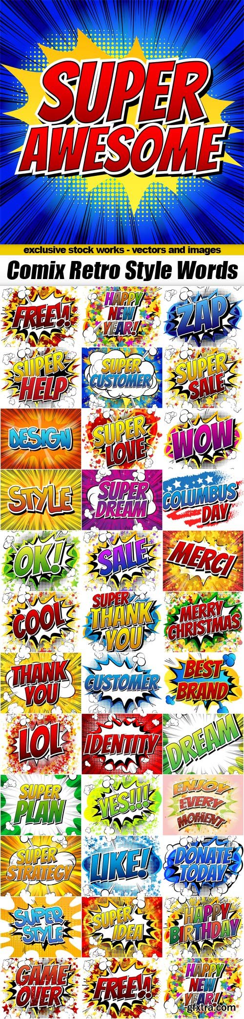 Comix Retro Style Speech Words - 35x EPS