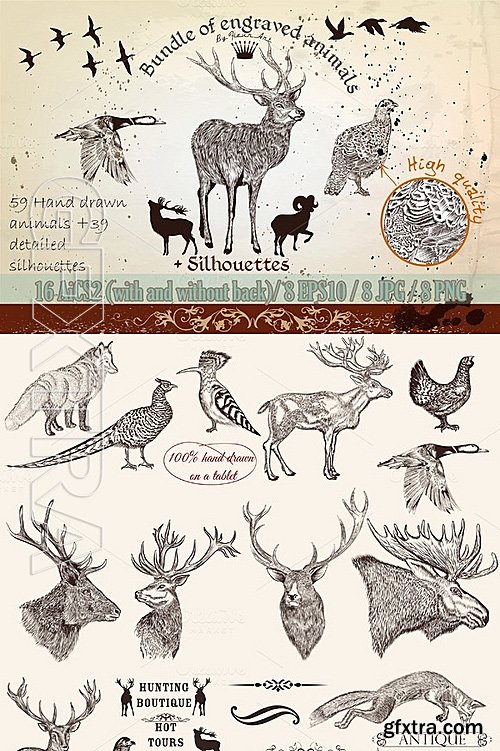 CM - Bundle From Vector Engraved Animals 486410