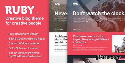 ThemeForest - Ruby v1.1 - A Creative WordPress Blog Theme - 13079837