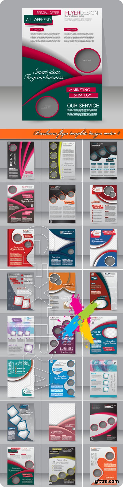 Brochures flyer template design vector 8